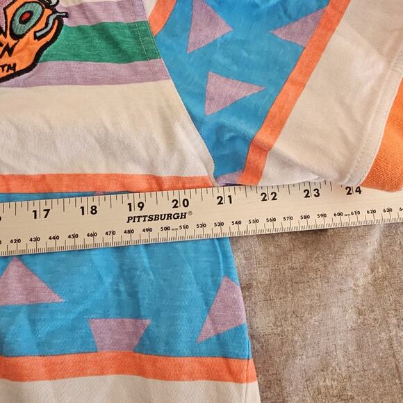 Rocko's Modern Life Men Striped Polo Golf Shirt Nickelodeon Embroidered Patch XL - Picture 3 of 6